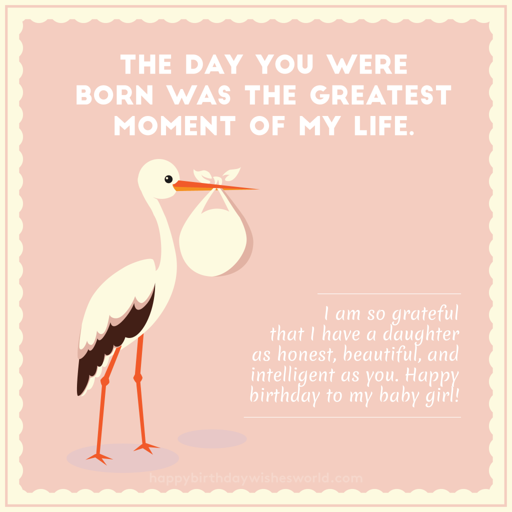The day you were born was the greatest moment of my life.